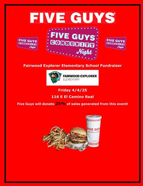 Five Guys Dine out on 4/4/25